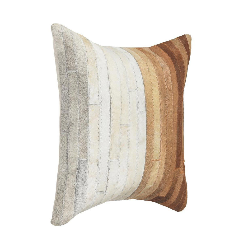 Meru - 20" x 20" Hide Pillow - Tan Multi