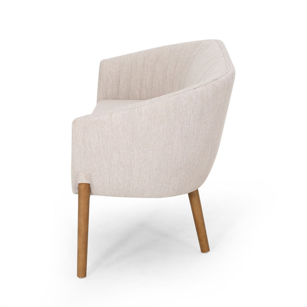 Mid Century Modern Loveseat With Channel Stitched Backrest