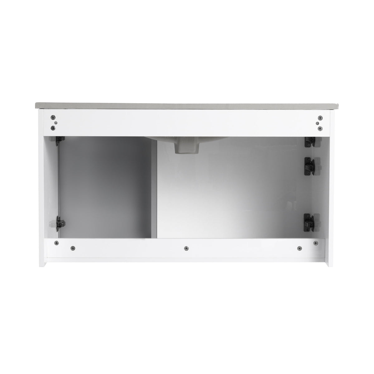 Wall Mounted Bathroom Vanity With Sink, 2 Soft Close Doors, Cabinet & Half Door