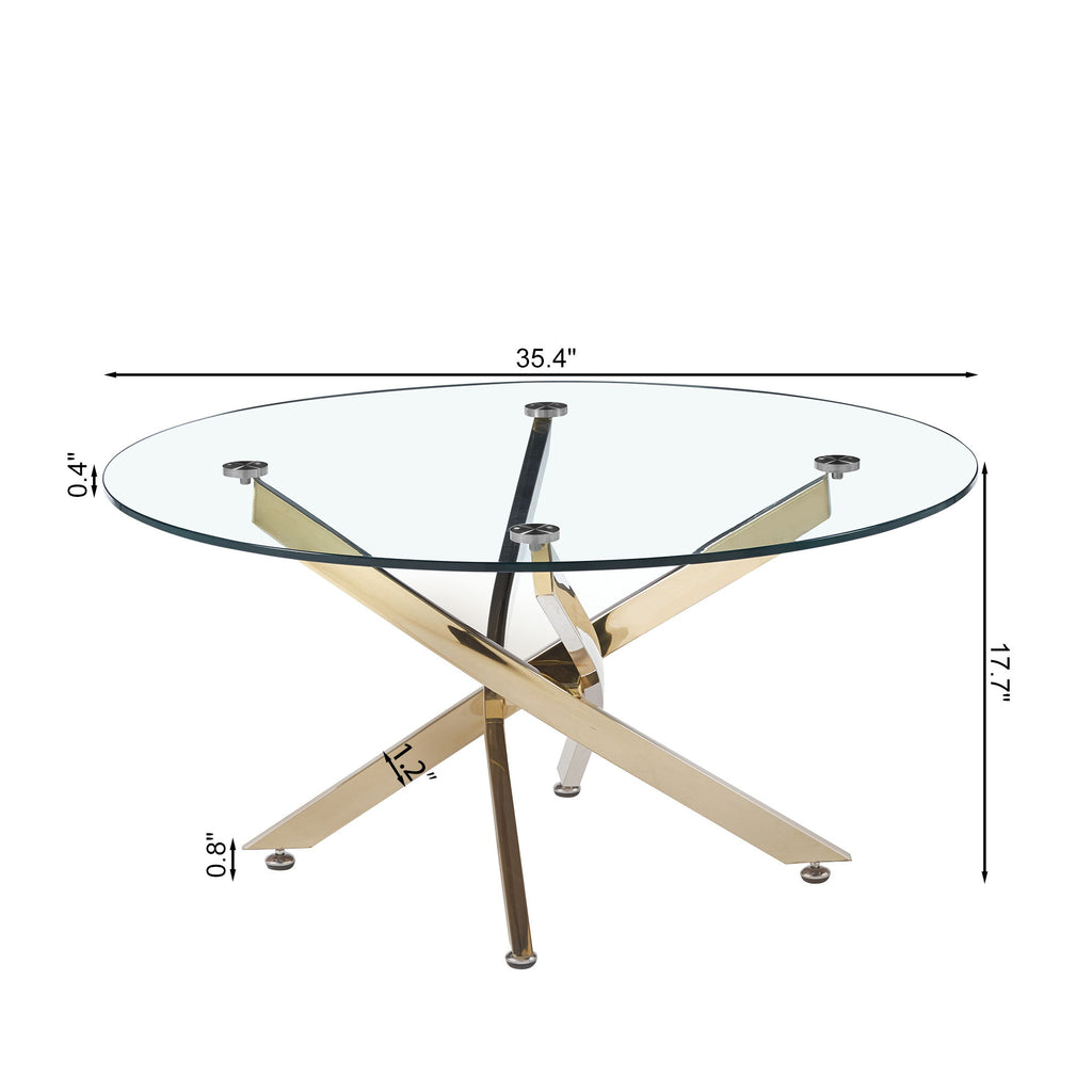 Modern Round Tempered Glass Table With Legs