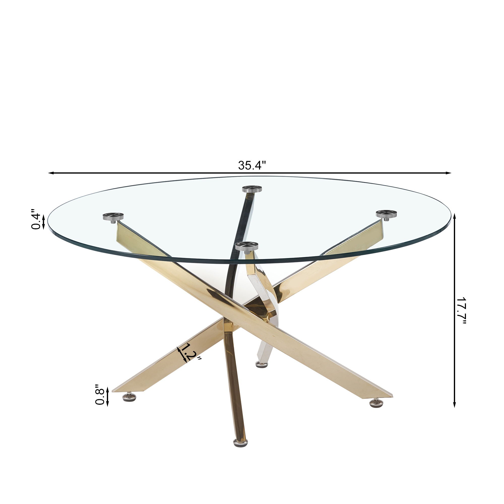 Modern Round Tempered Glass Table With Legs