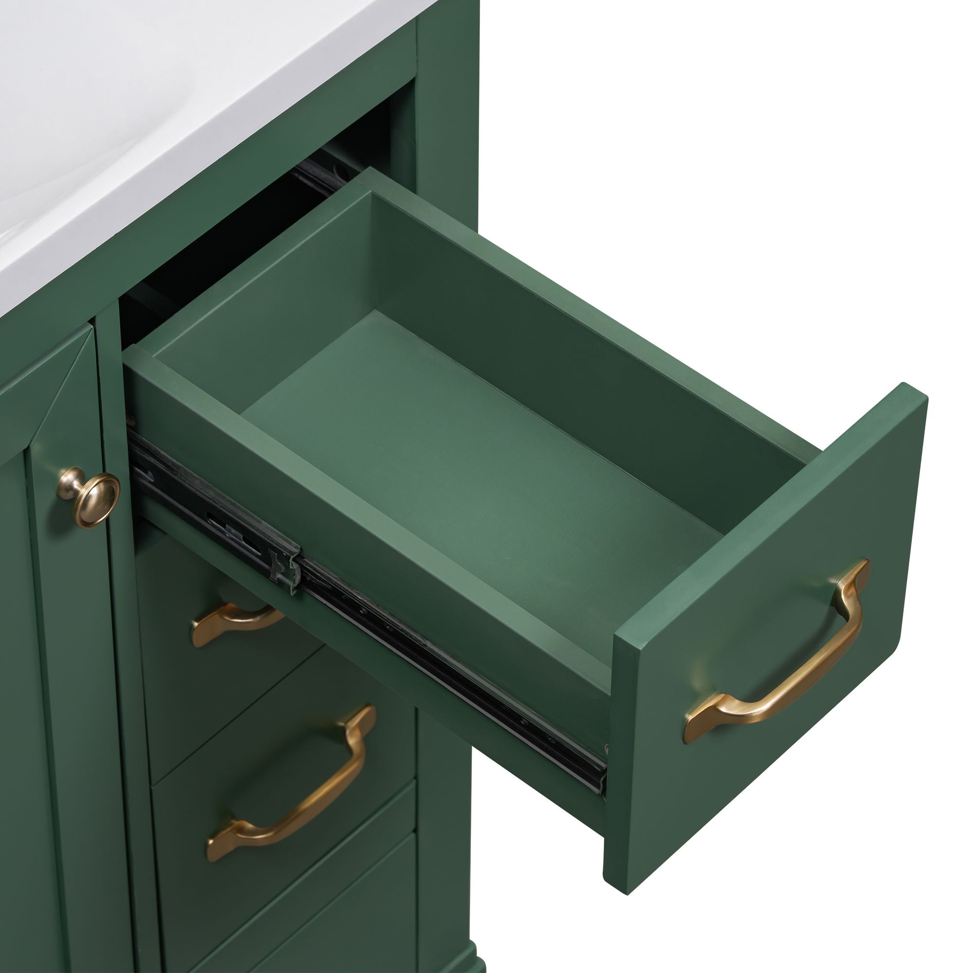Modern Bathroom Vanity Base Only, 6 Drawer Storage With Adjustable Shelf