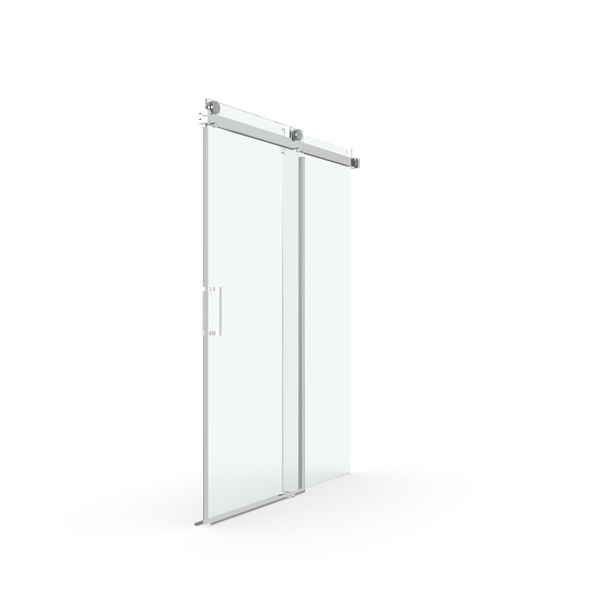 Frameless Soft Closing Shower Door, 1 / 4" (6Mm) Tempered Glass Single Sliding With Explosion Proof Coating - Chrome