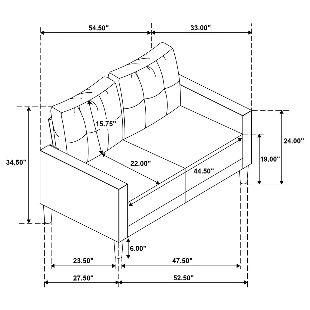 Heather - Track Arm Sofa Set