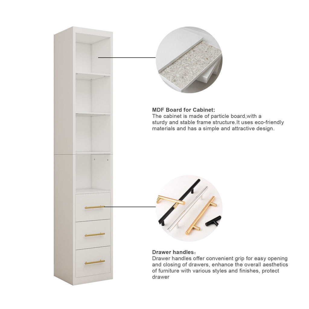 Tall Storage Cabinet With Drawers And Shelves