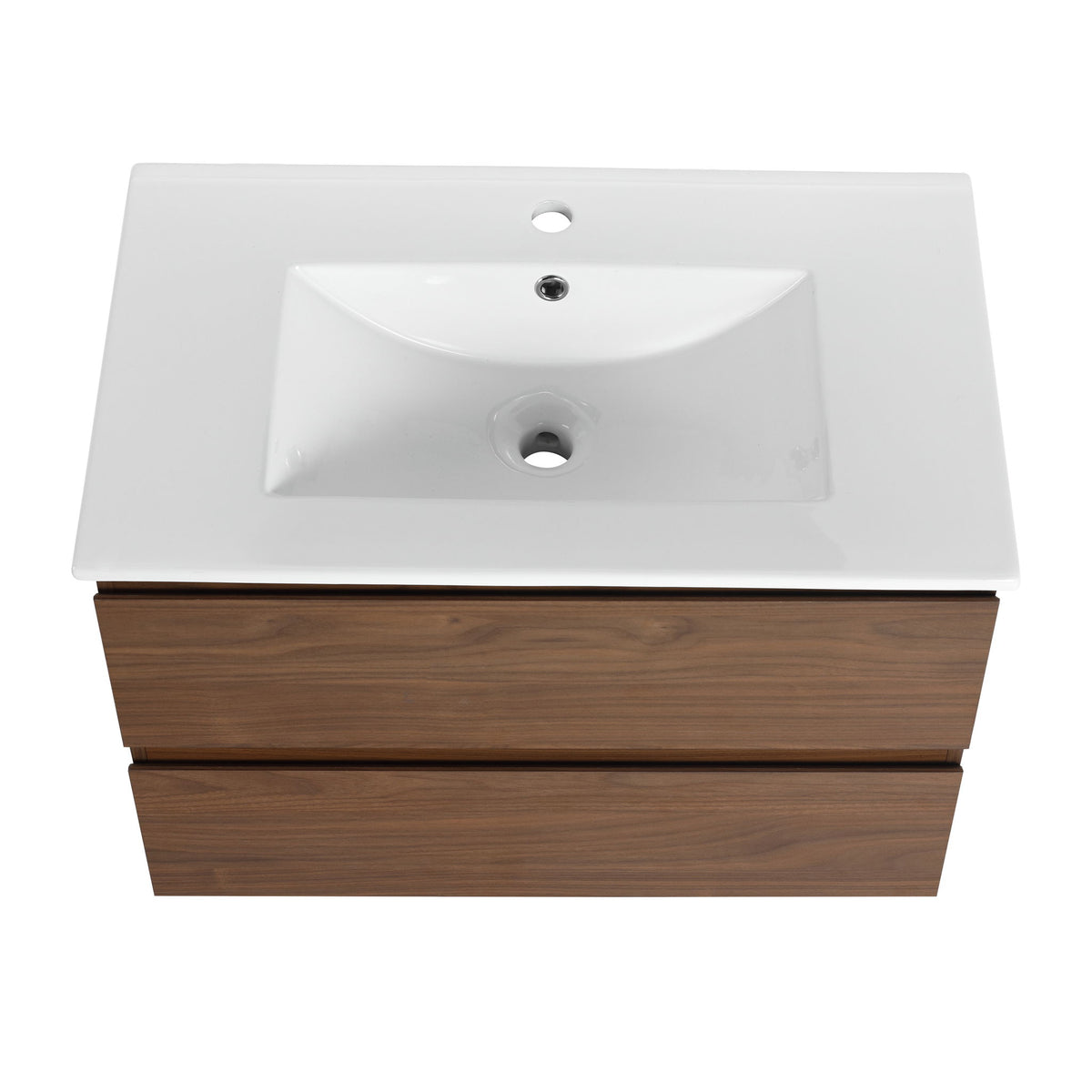 Wall Mounted Bathroom Vanity & Sink, 2 Soft Close Drawers