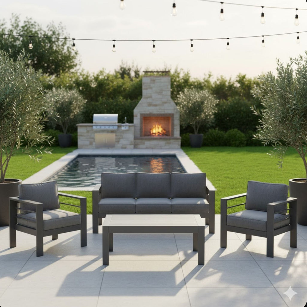 Outdoor Patio Set All-Weather With Thick Cushions