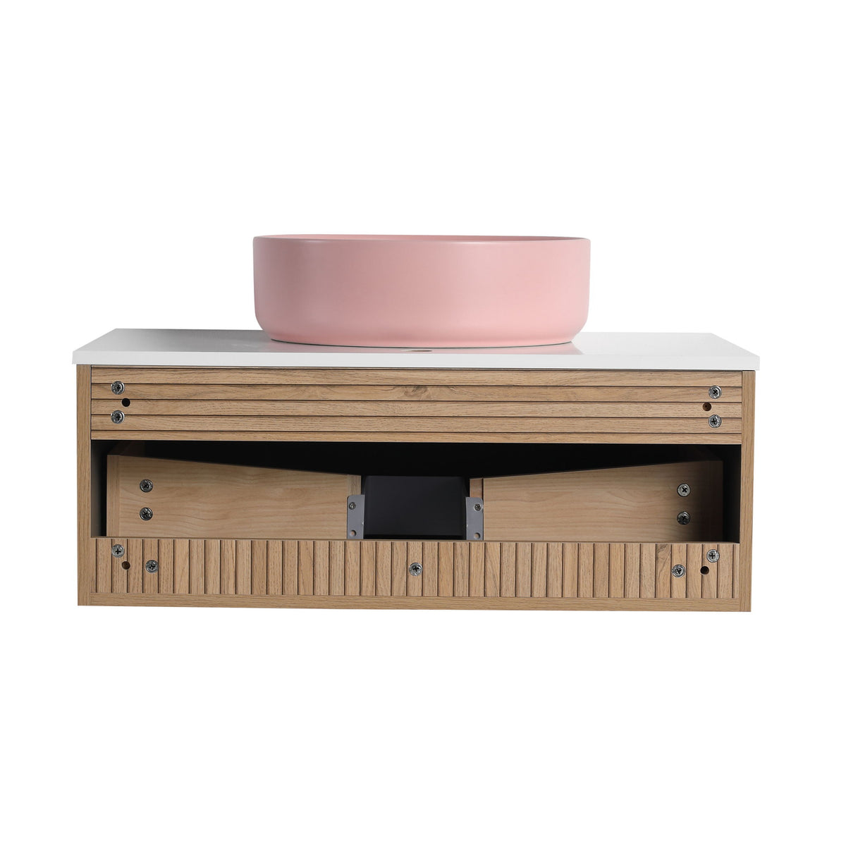 Wall Mounted Bathroom Vanity With Art Sink & 1 Soft Close Drawer