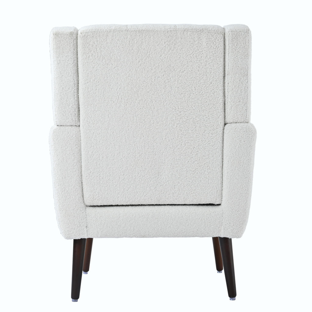 Modern Accent Chair, Arm Chairs For Living Room, Upholstered Mordern Armchair, Comfy Soft Padded Lounge Chair In Small Space, Bedroom, With Pillow, Solid Wood Leg