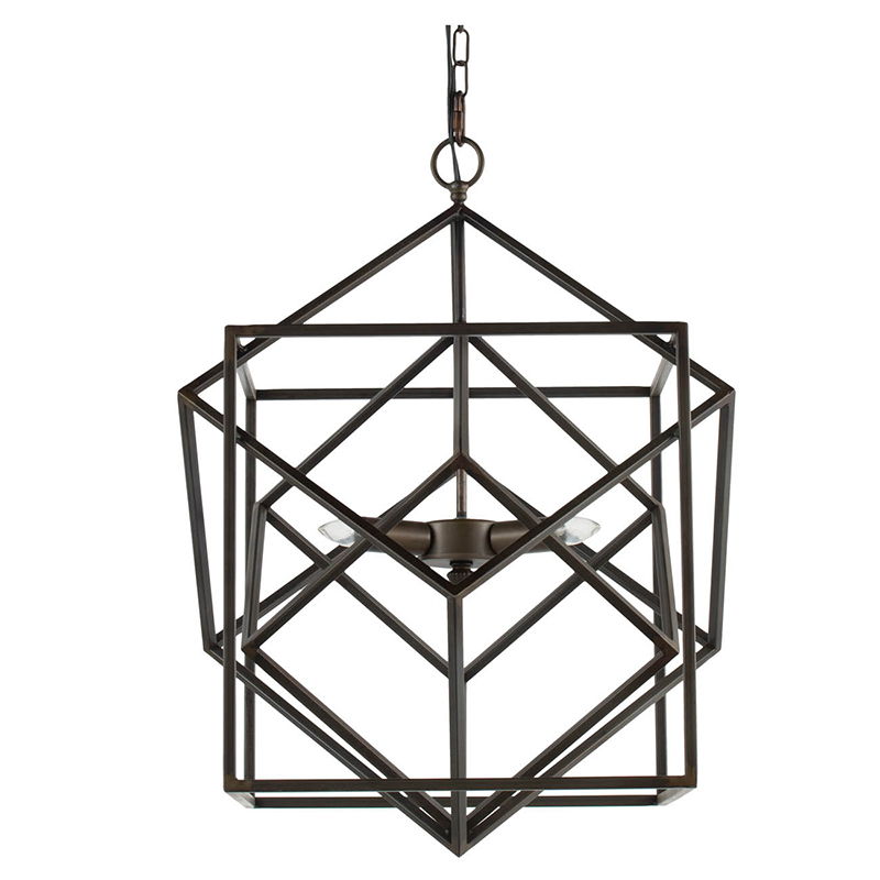 3 Light Metal Chandelier, Hanging Light Fixture With Adjustable Chain For Kitchen, Bulb Not Included - Black
