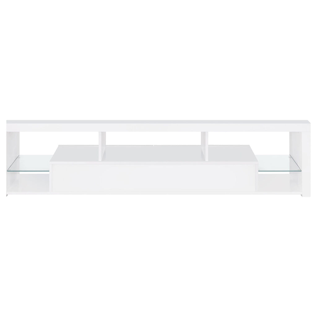 Lance - 2 Drawer TV Stand With Shelves - Gloss White