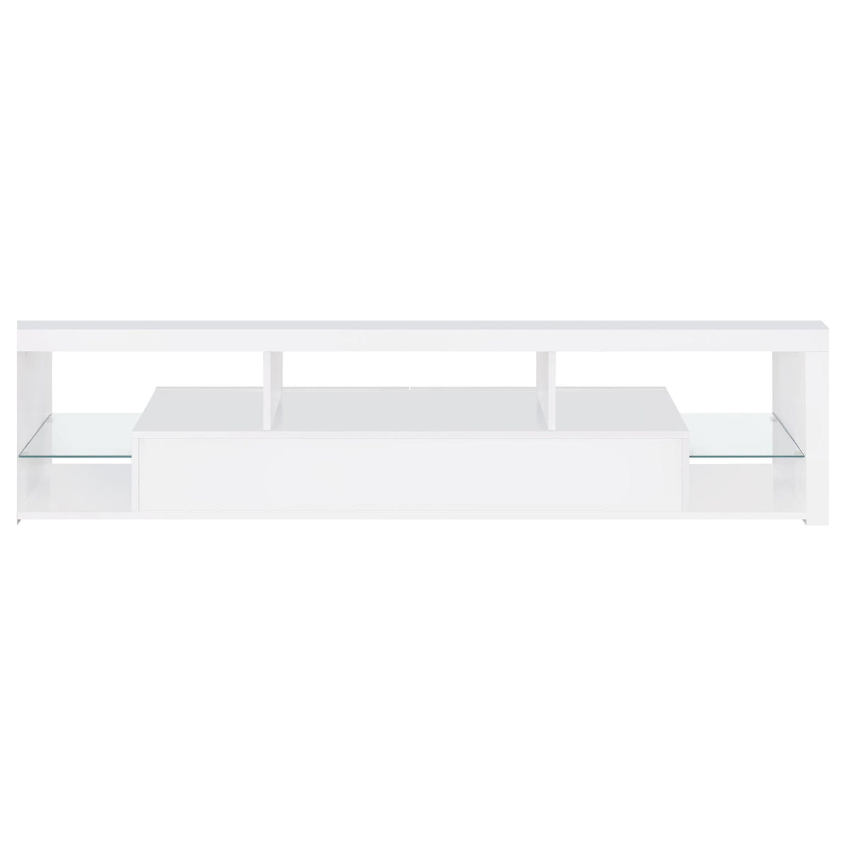 Lance - 2 Drawer TV Stand With Shelves - Gloss White