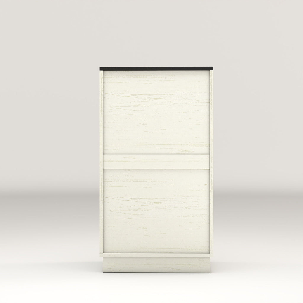 Tilt Out Trash Can Cabinet With Wave Textured Drawer & Pull Out Bin