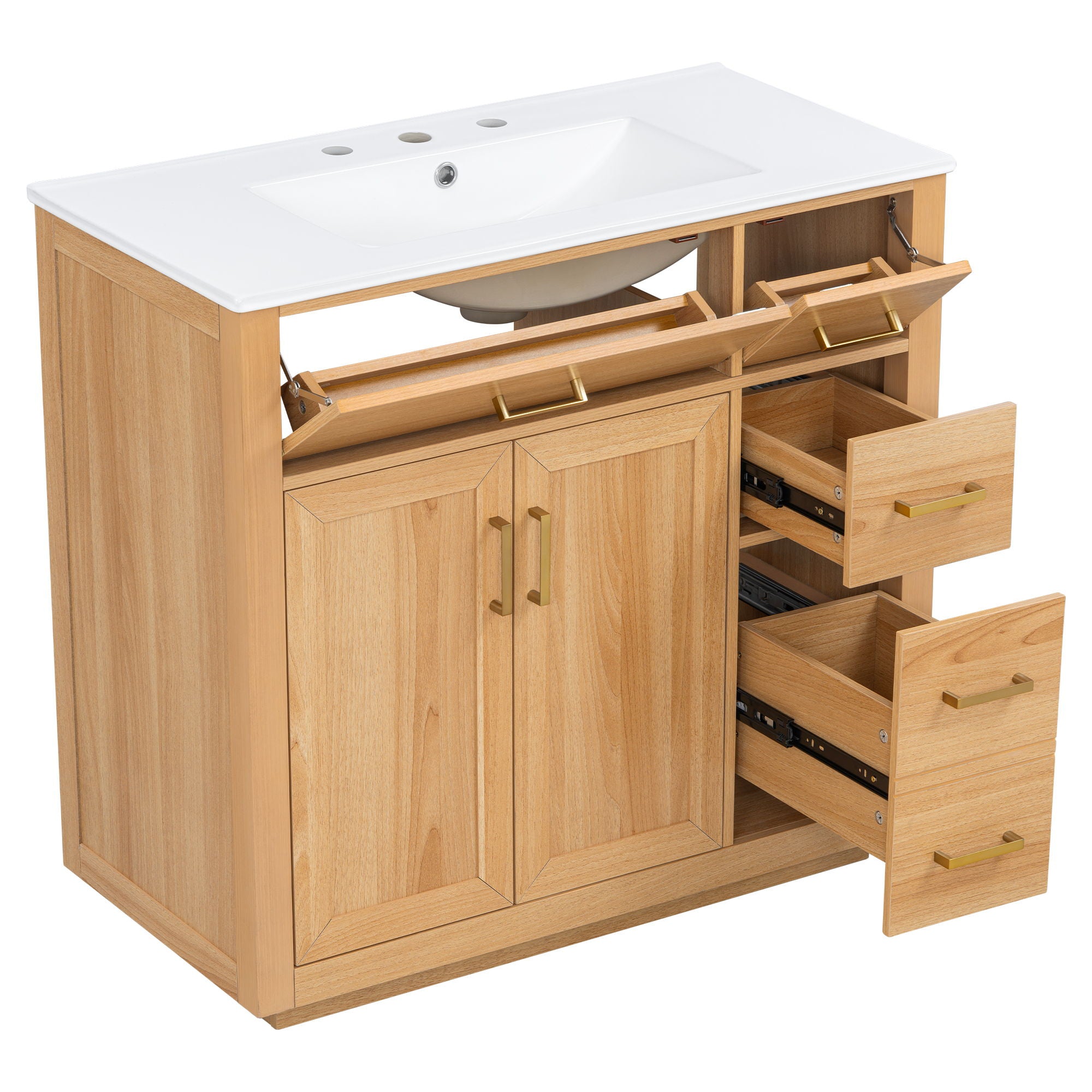 Bathroom Vanity & Sink, Soft Close Doors & Drawers - Wood