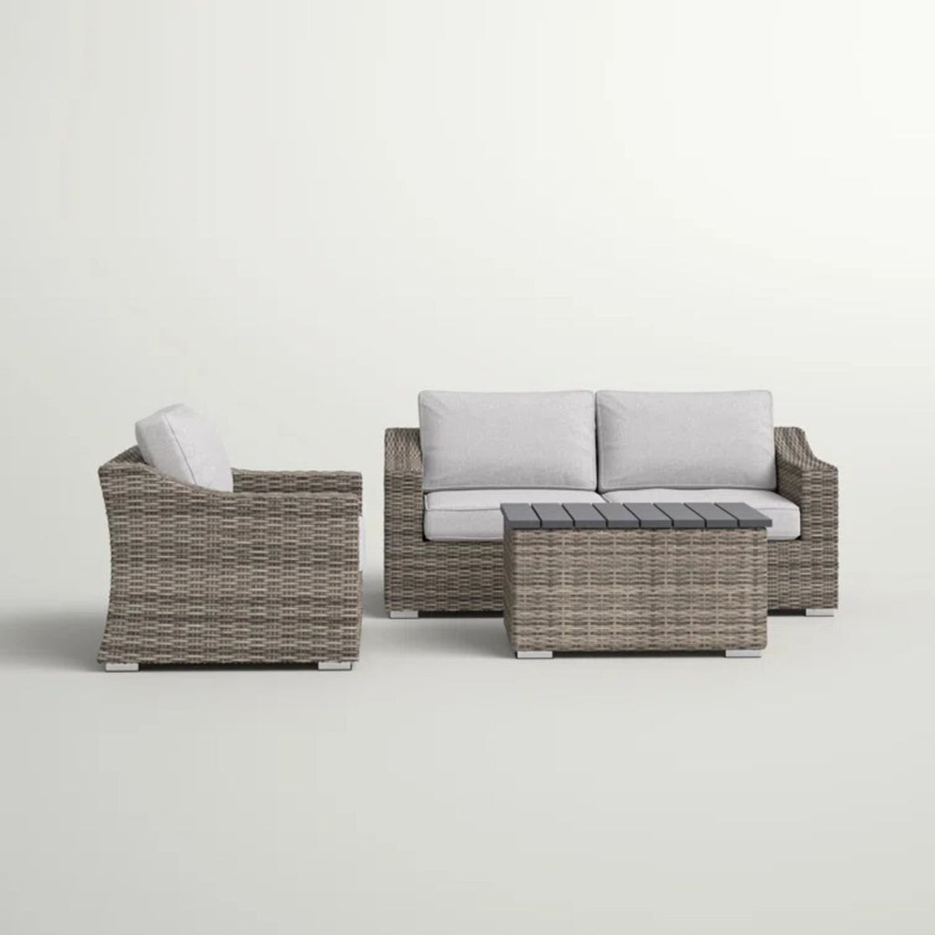 3 Person Seating Group With Cushions Perfect For Outdoor Relaxation - Gray / Gray Mix