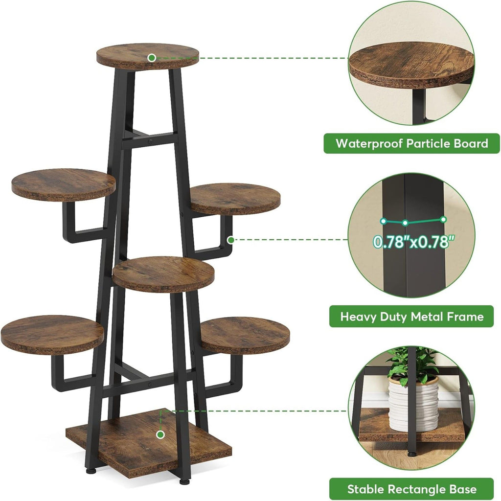 7 Tier Corner Plant Shelf With High Low Design For Living Room