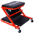 Mechanic Creeper, Z Creeper Seat 2 In 1 Low Profile With 6 Wheels Steel Vinyl - Red