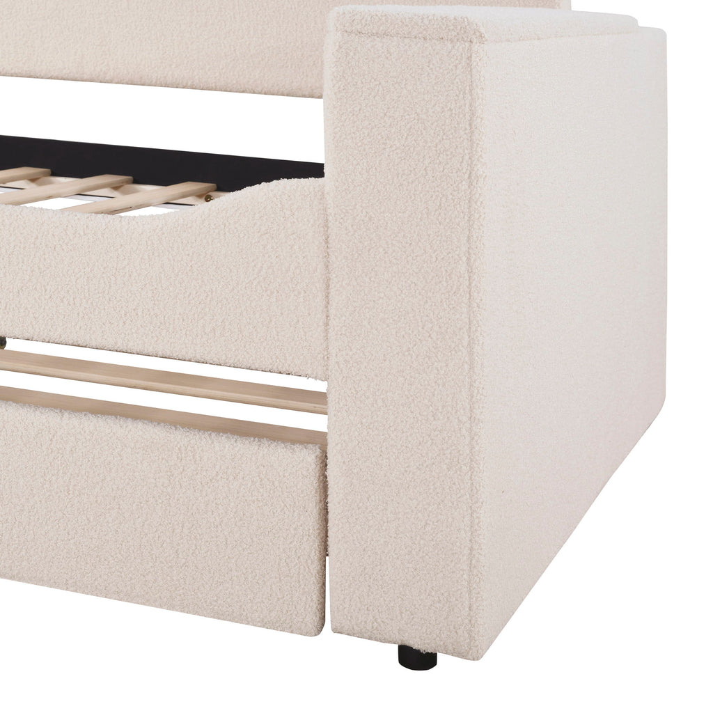 Upholstered Daybed With Storage Armrests, Trundle And Latest Integrated tooth Audio System