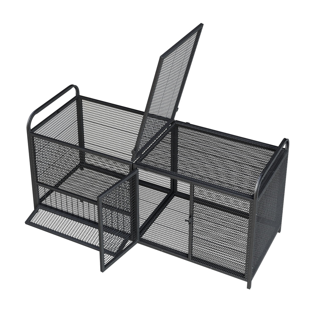 Chicken Cage, Poultry Breeding Coop - Black / Silver