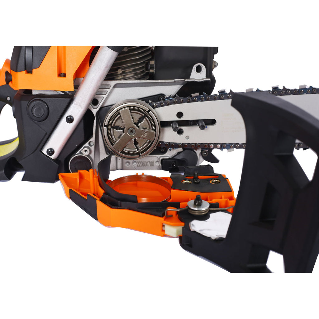 52Cc Gasoline Chainsaw With 20" Oregon Bar And Chain For Wood Cutting Plastic - Orange