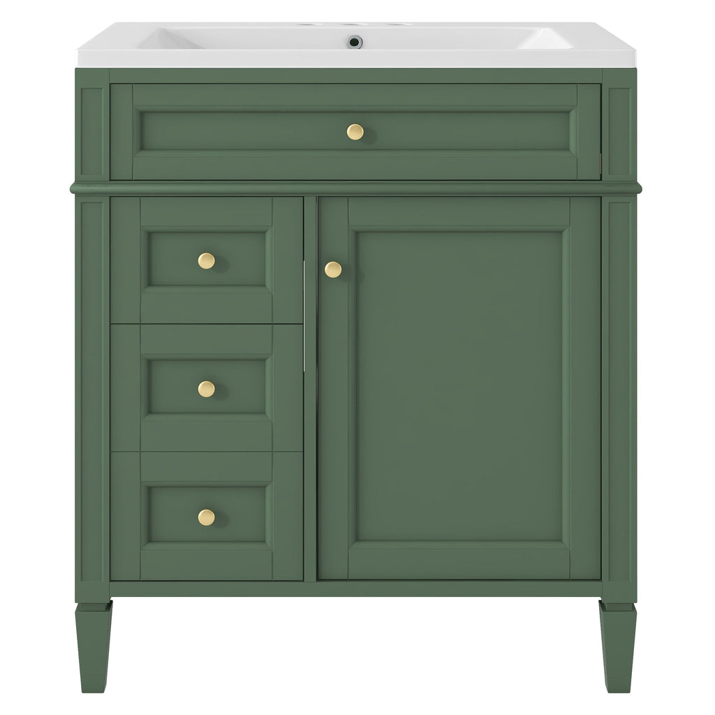 Bathroom Vanity With Medicine Cabinet, Royal Mirror Cabinet, Modern Bathroom Storage Cabinet With 2 Soft Closing Doors And 4 Drawers