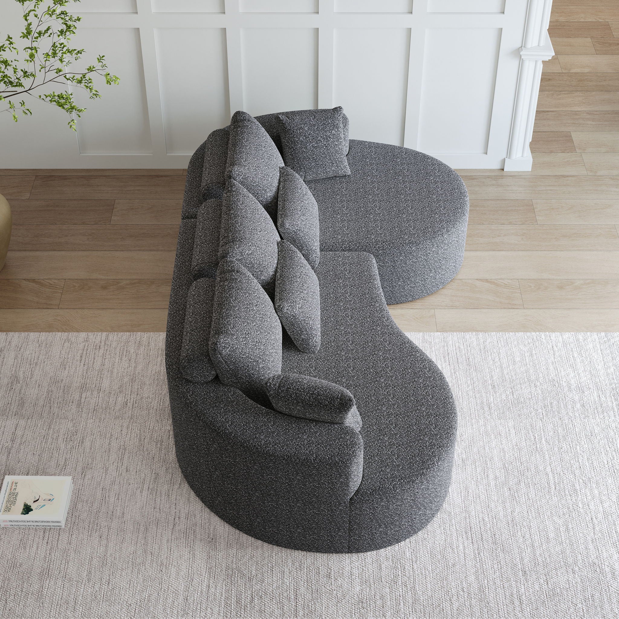 Curved Oversized Sectional Sofa With Extra Deep Seat