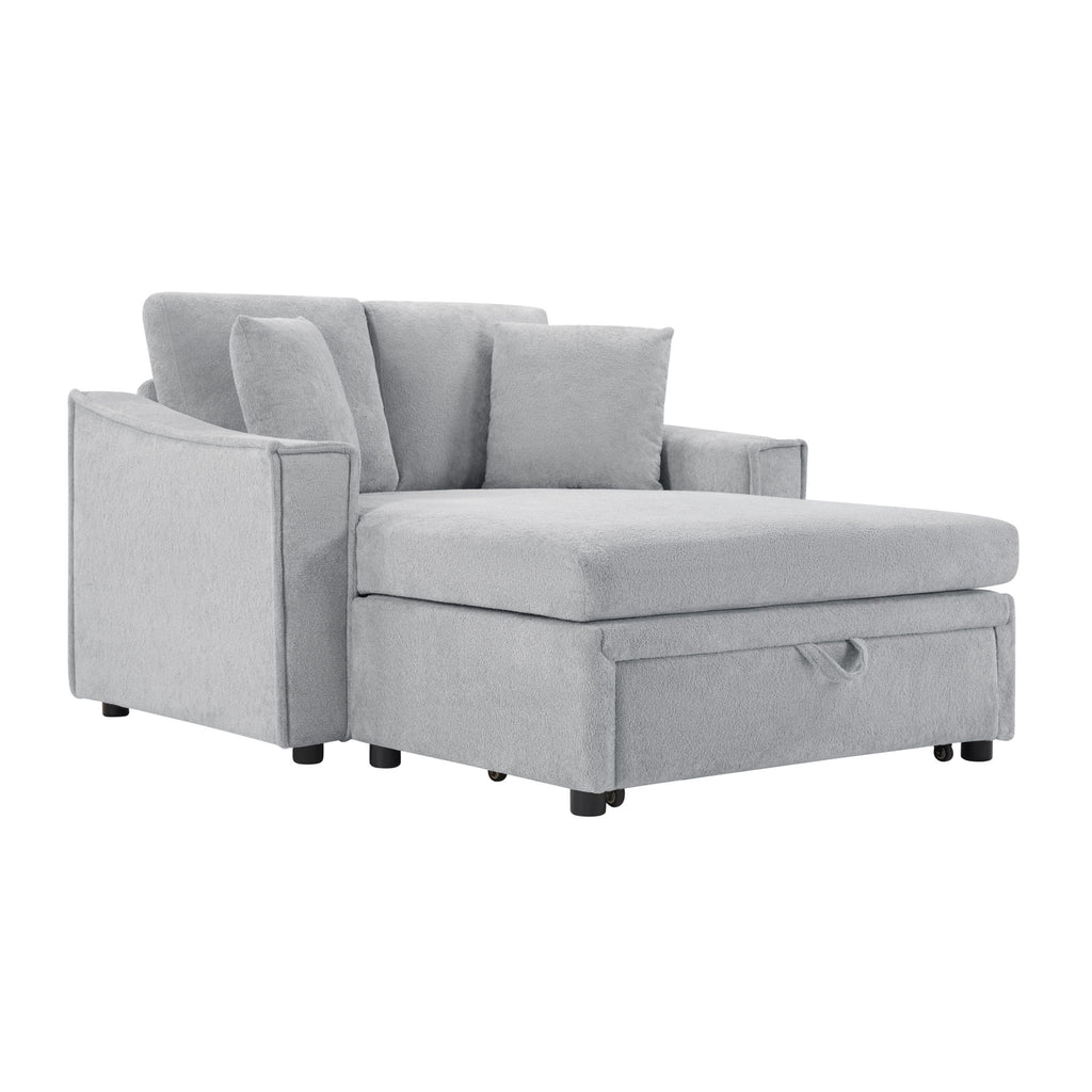 Modern Chaise Sofa With Hidden Storage For Living Room