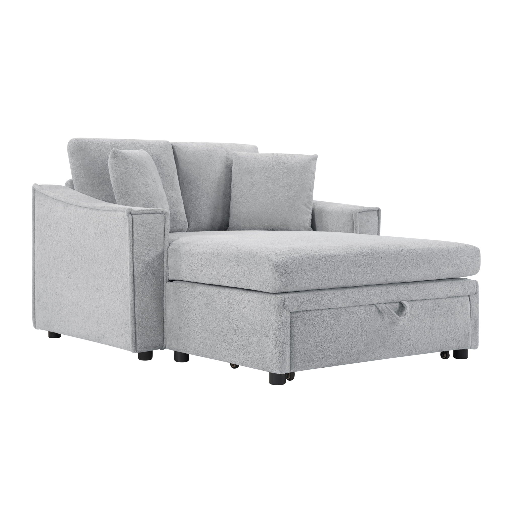 Modern Chaise Sofa With Hidden Storage For Living Room