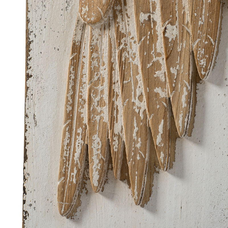 Feather Wing Wall Panels With Distressed, Rectangle Hanging Wall Art (Set of 2) - Multicolor