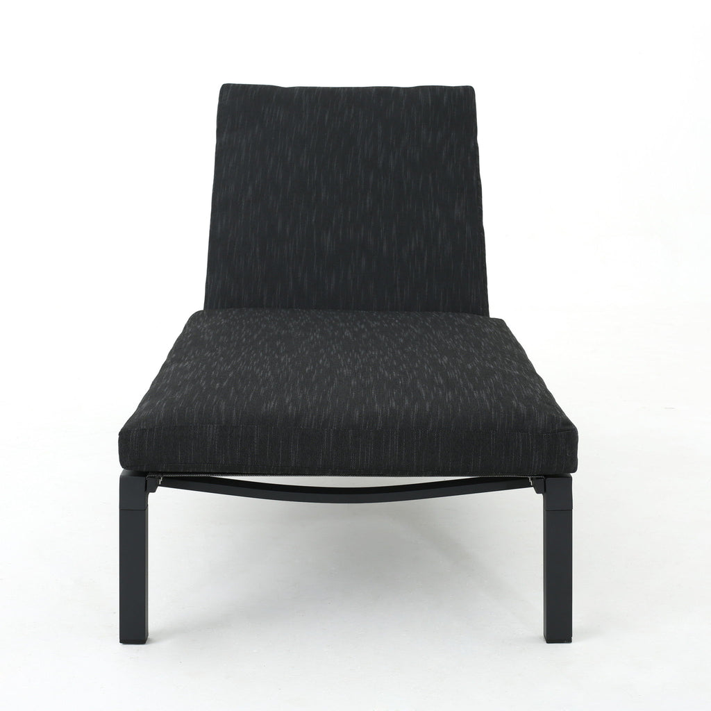 Modern Chaise Lounge With Wate Resistant Fabric Cushions