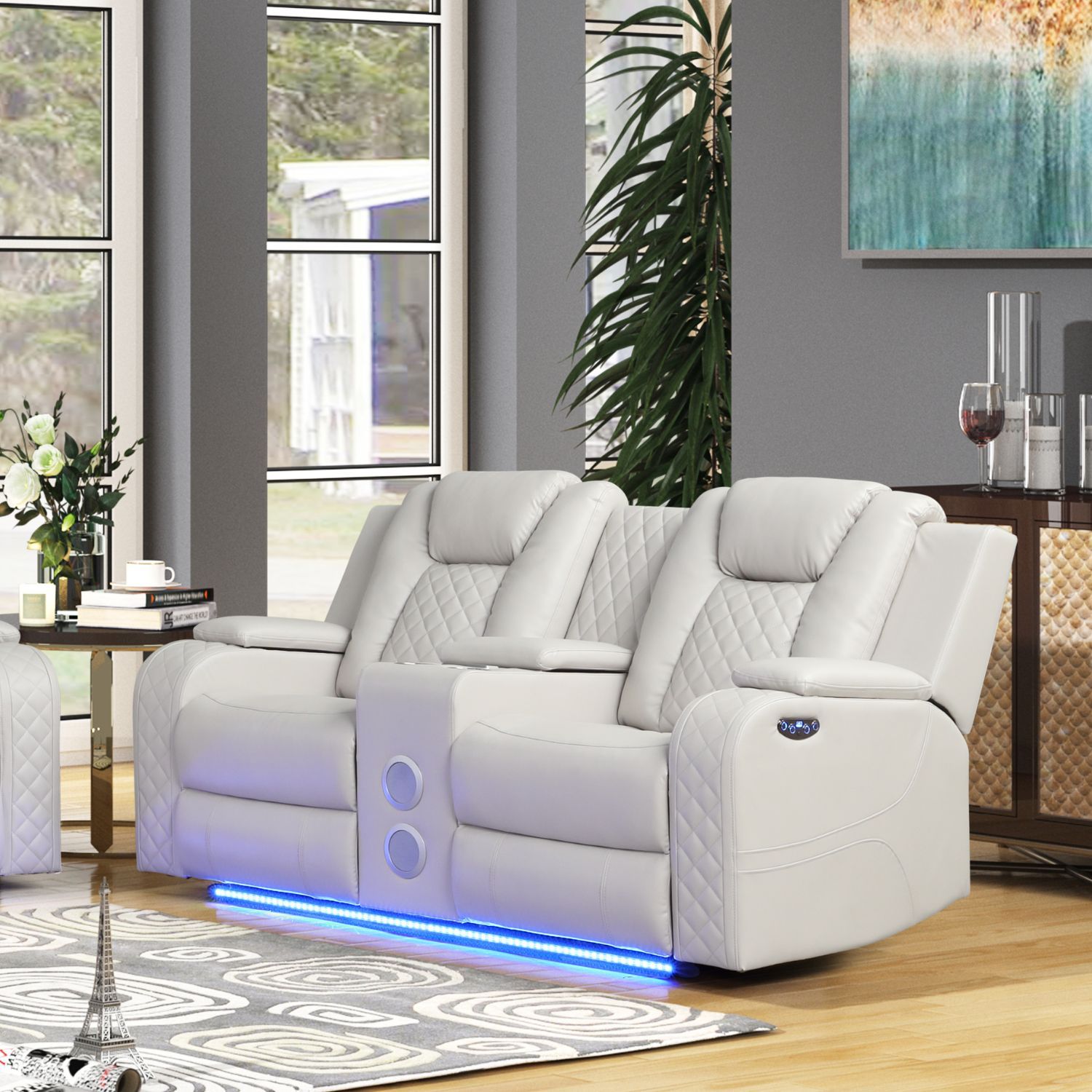 Benz - LED & Power Recliner With Adjustable Headrests And Ambient LED Lighting