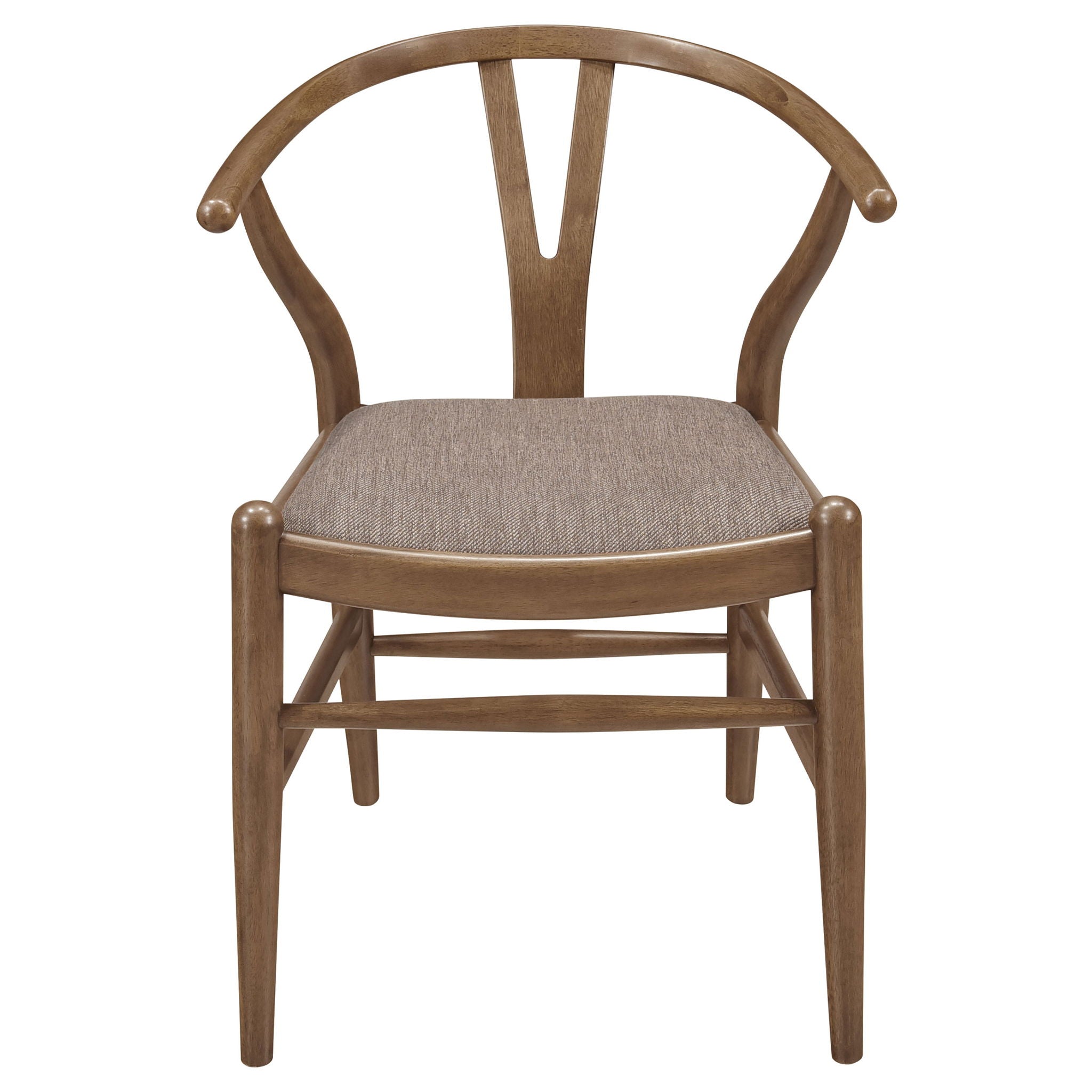 Guinea - 5 Piece Dining Set With Round Table And Upholstered Chairs - Walnut