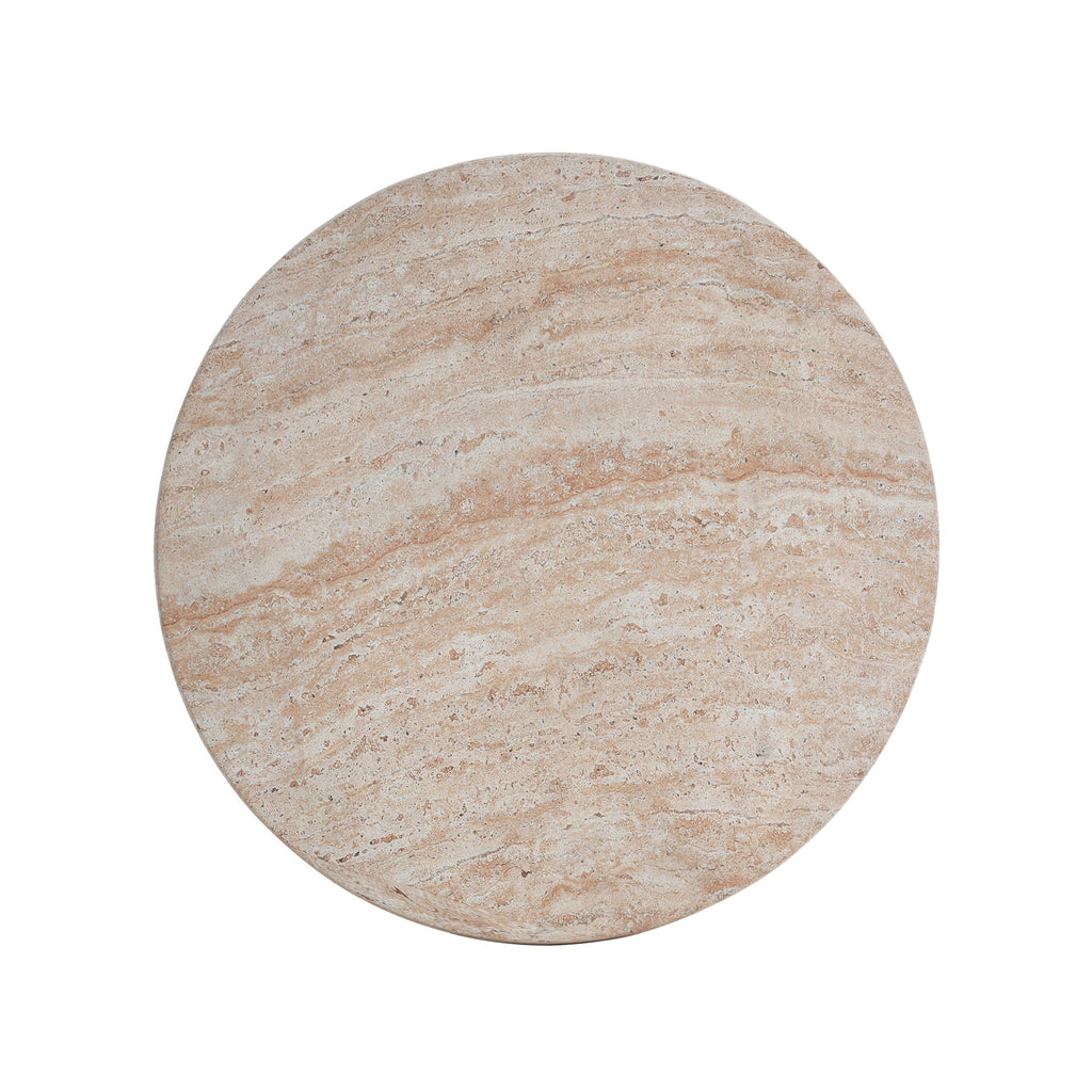 Outdoor / Indoor Travertine Side Table Lightweight