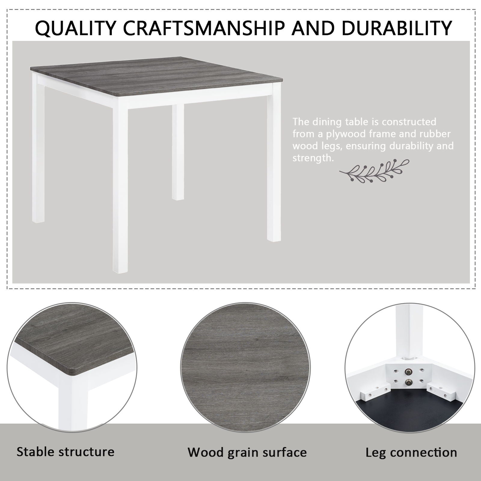 5 Piece Counter Height Table Set With 4 Chairs