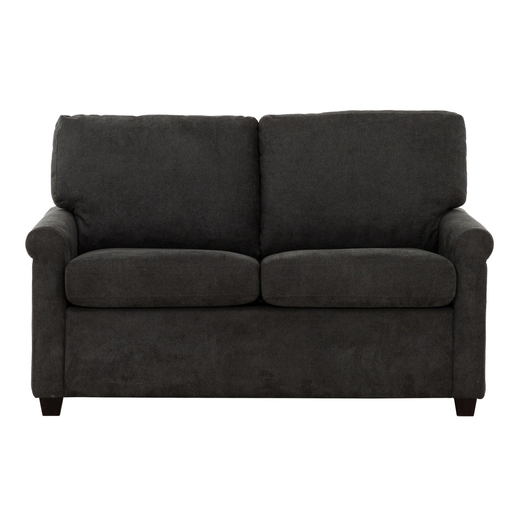 Convertible Twin Sleeper Sofa With USB Ports, 2 Seater Upholstered Loveseat - Dark Gray