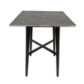 Modern Bar Height Dining Table, Rubberwood Legs And Laminate Table Top, Paladina Marble - Gray / Black
