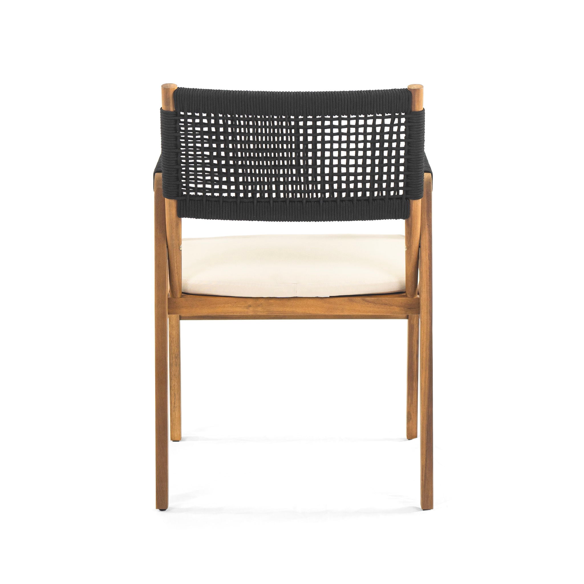 Outdoor Acacia Wood Dining Armchair With Cushion (Set of 2)