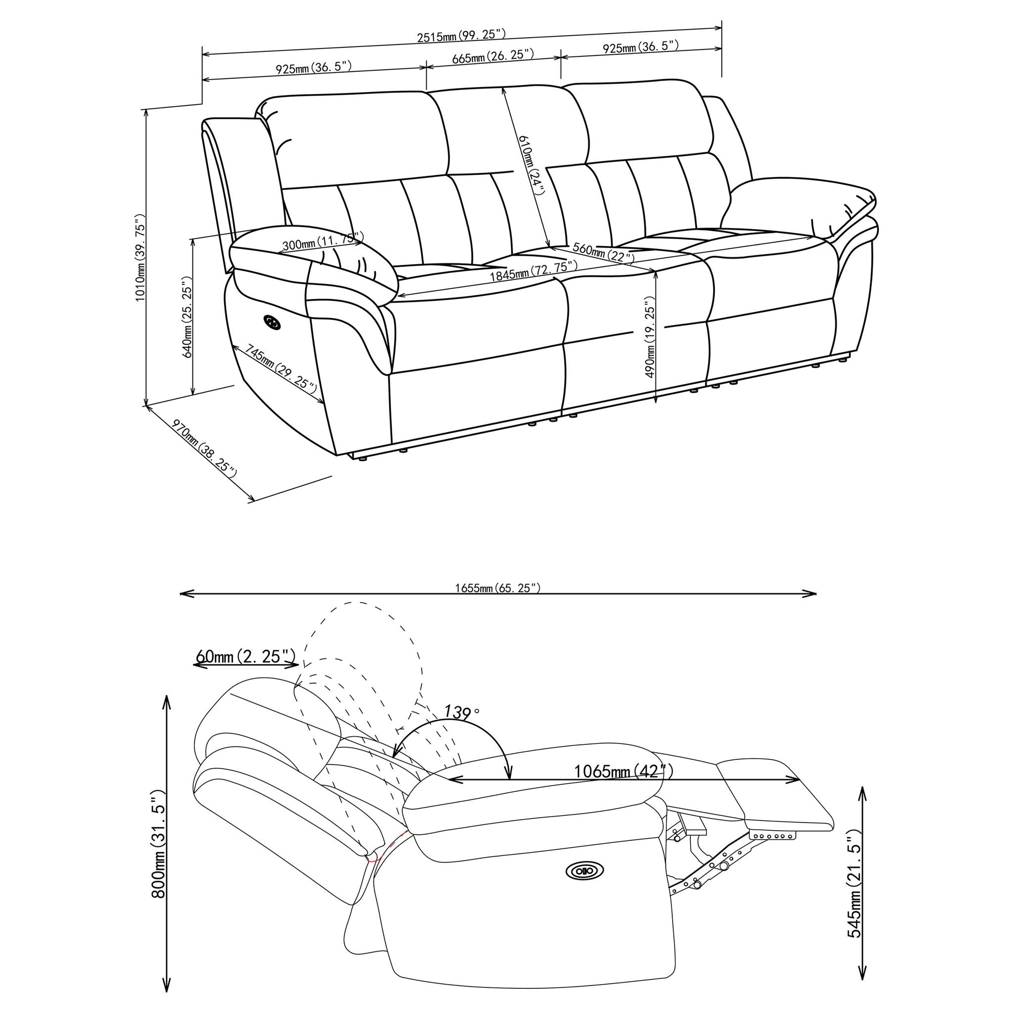 Divine - Sofa With Reclining