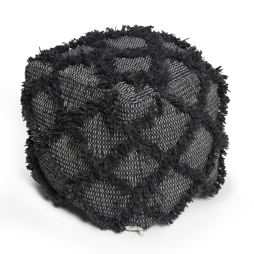 Jumanji - Handcrafted Wool And Cotton Pouf - Brown