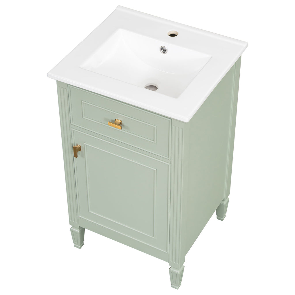 Bathroom Vanity With Sink, Adjustable Shelf, Tilt-Out Drawer
