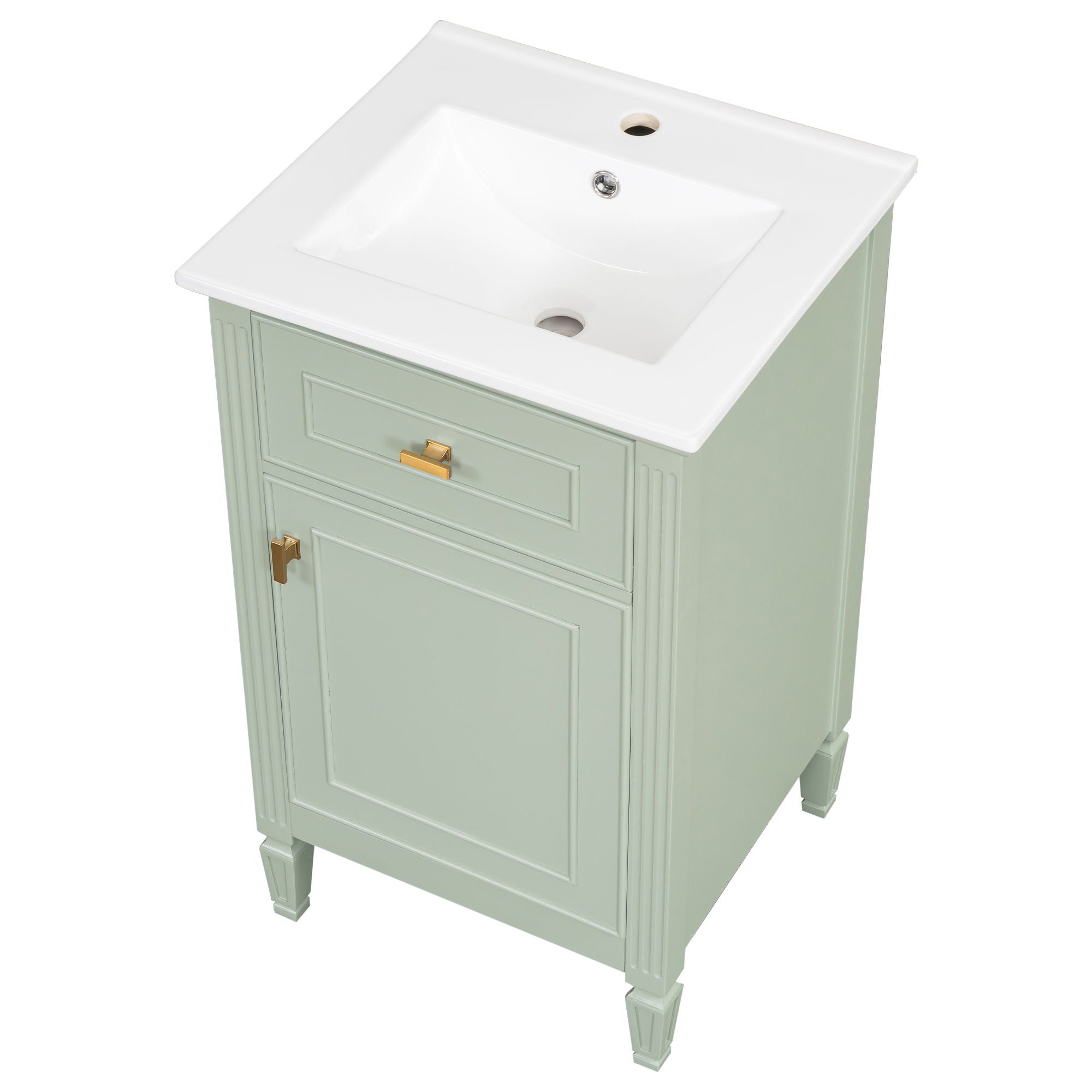 Bathroom Vanity With Sink, Adjustable Shelf, Tilt-Out Drawer