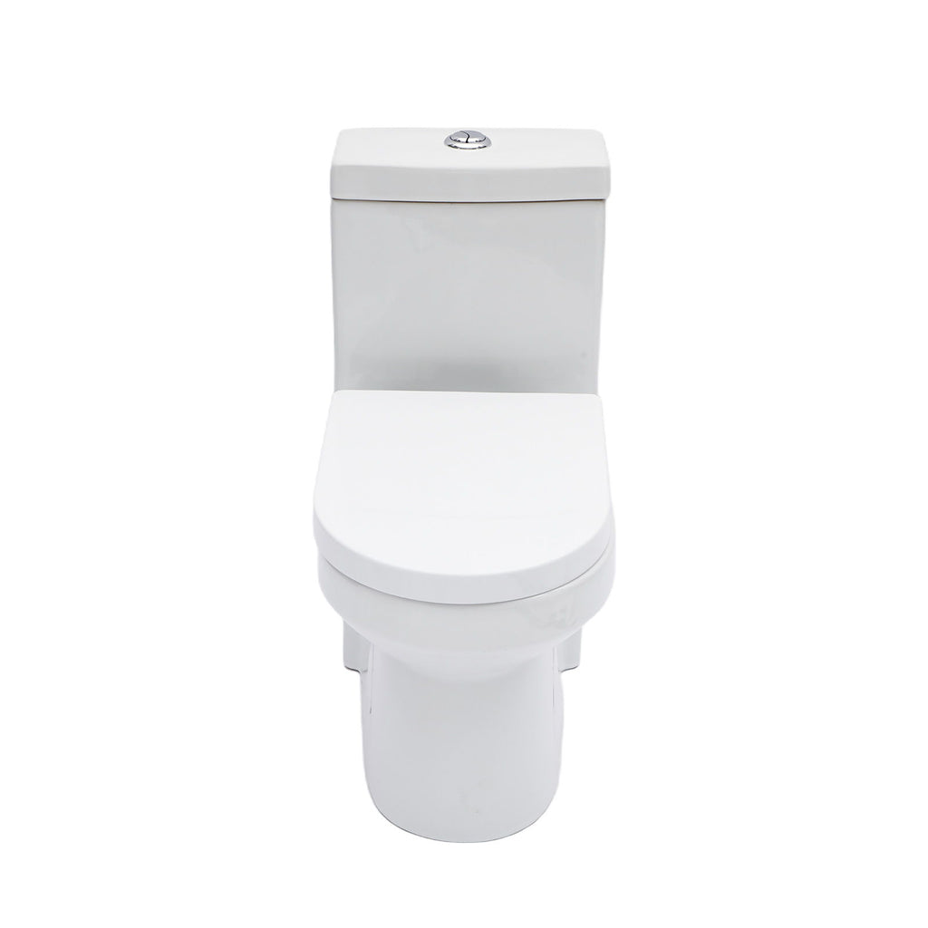 1 Piece Toilet For Bathroom, Dual Flush 1.1 / 1.6 Gpf, Soft Closing Seat - White