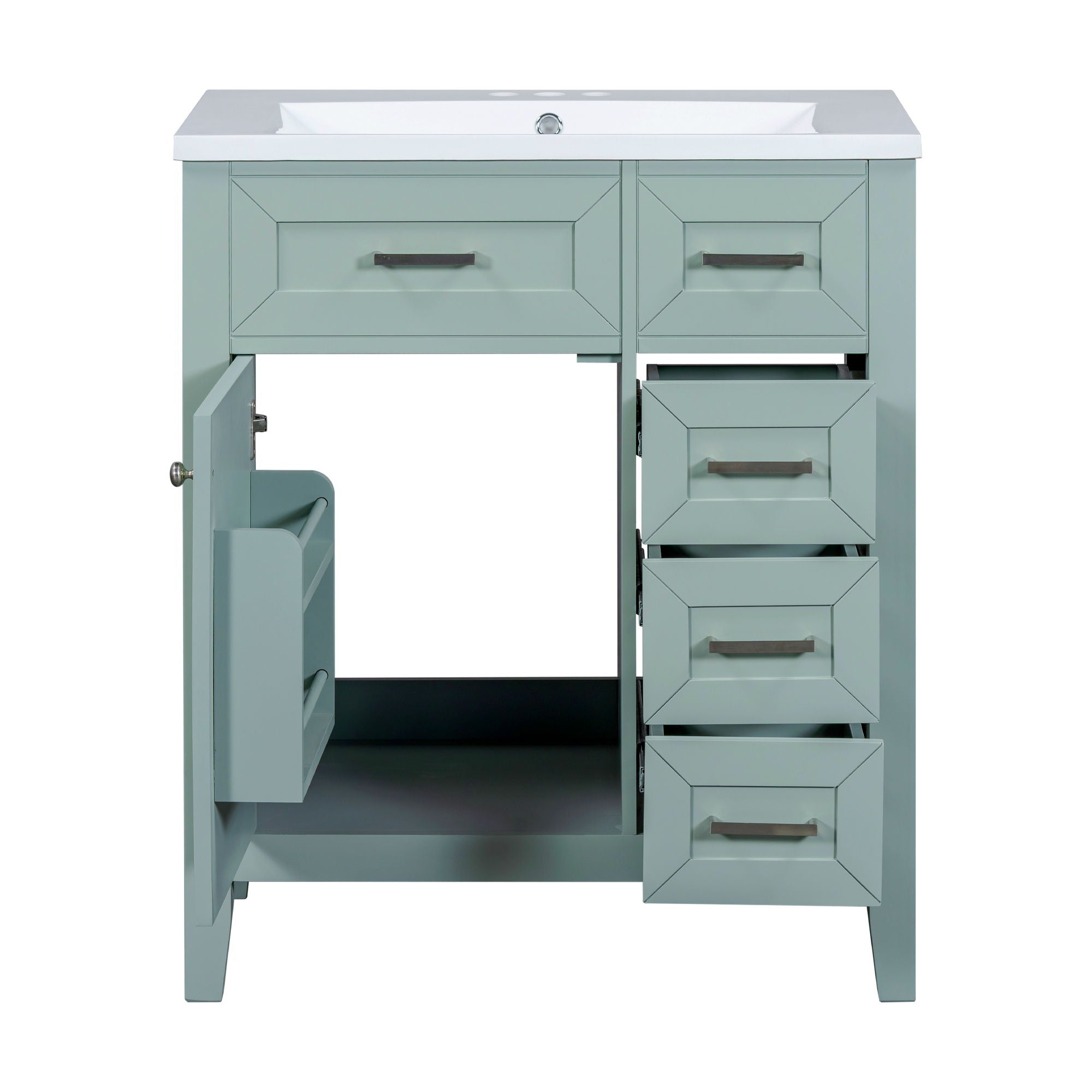 Modern Bathroom Vanity With Sink Combo, 3 Drawers, Undermount Drop-In Sink