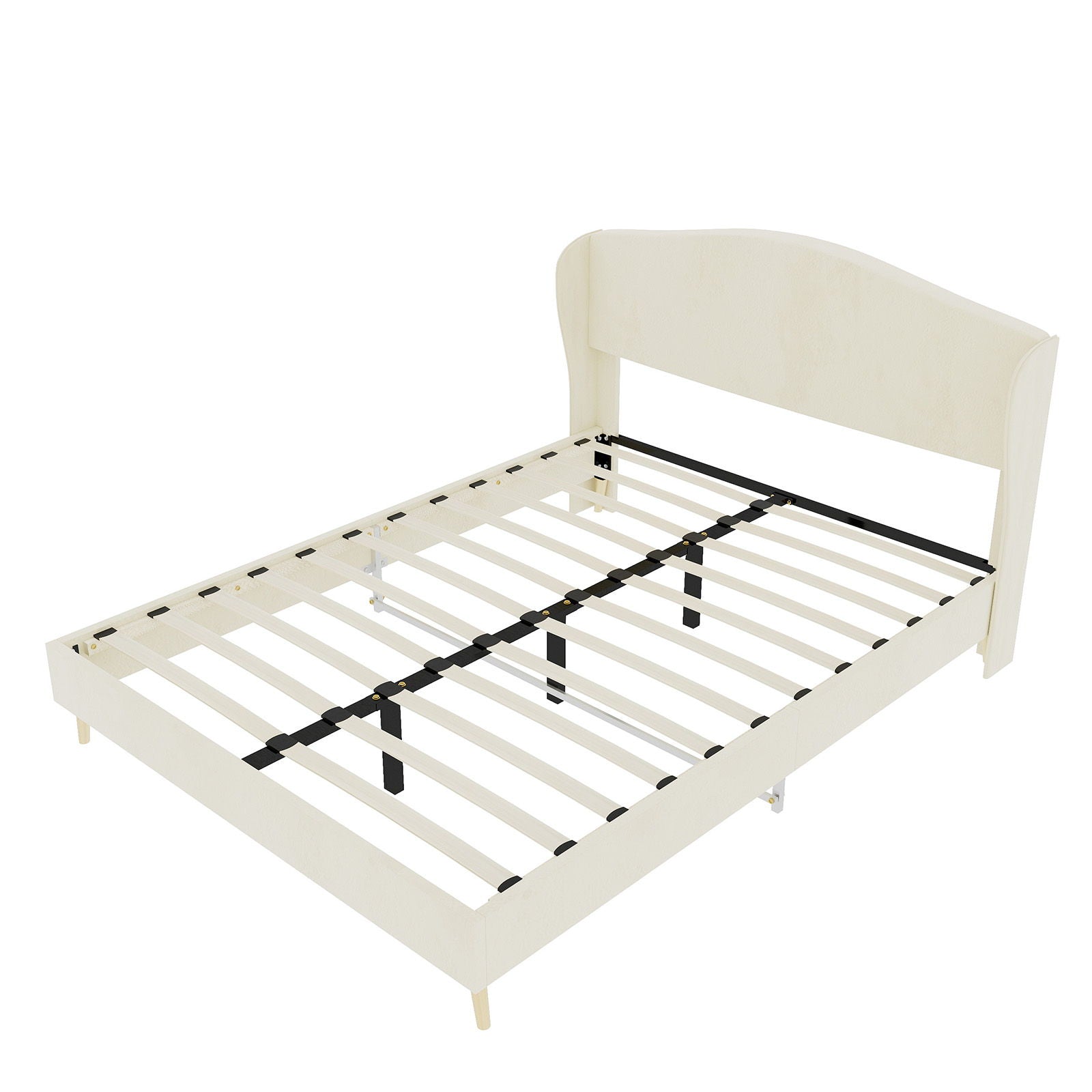 Upholstered Bed, Tufted Headboard, Comfortable Sleep