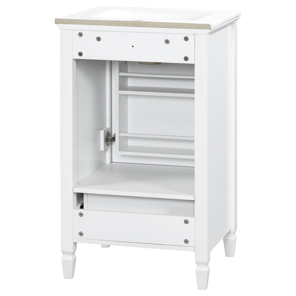 Freestanding Bathroom Vanity With Sink, Soft Closing Door, Drawer Storage - White