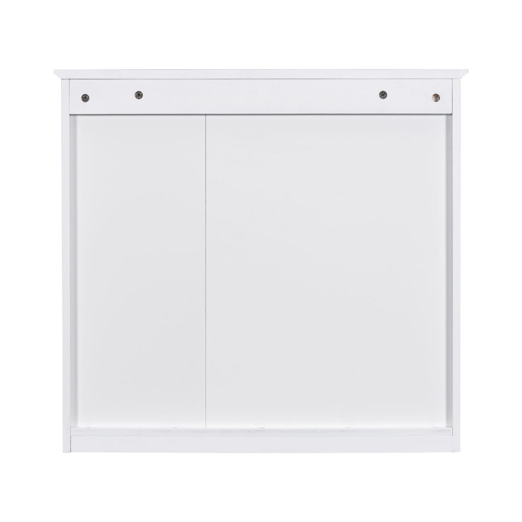 Bathroom Vanity With Medicine Cabinet, Royal Mirror Cabinet, Modern Bathroom Storage Cabinet With 2 Soft Closing Doors And 4 Drawers