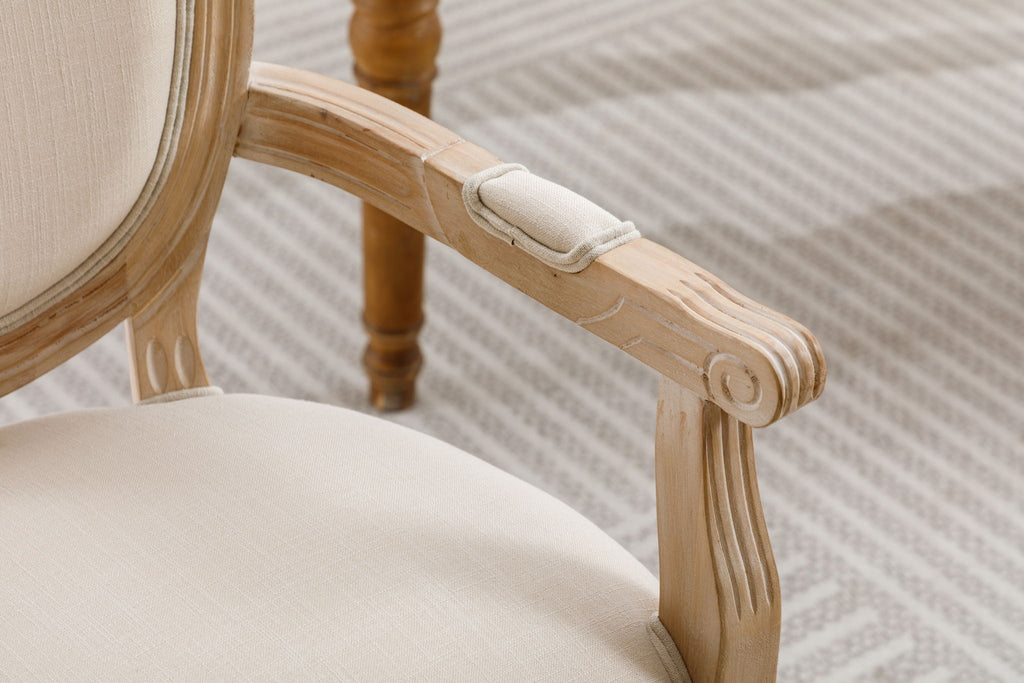 French Style Solid Wood Dining Chair (Set of 2) - Cream