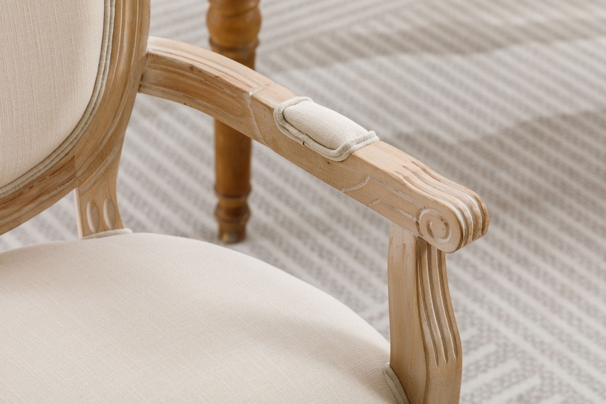 French Style Solid Wood Dining Chair (Set of 2) - Cream