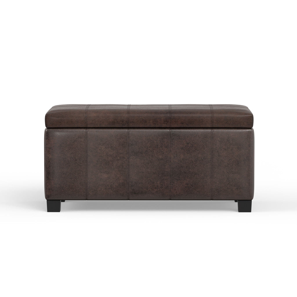 Dover - Storage Ottoman Bench - Distressed Brown