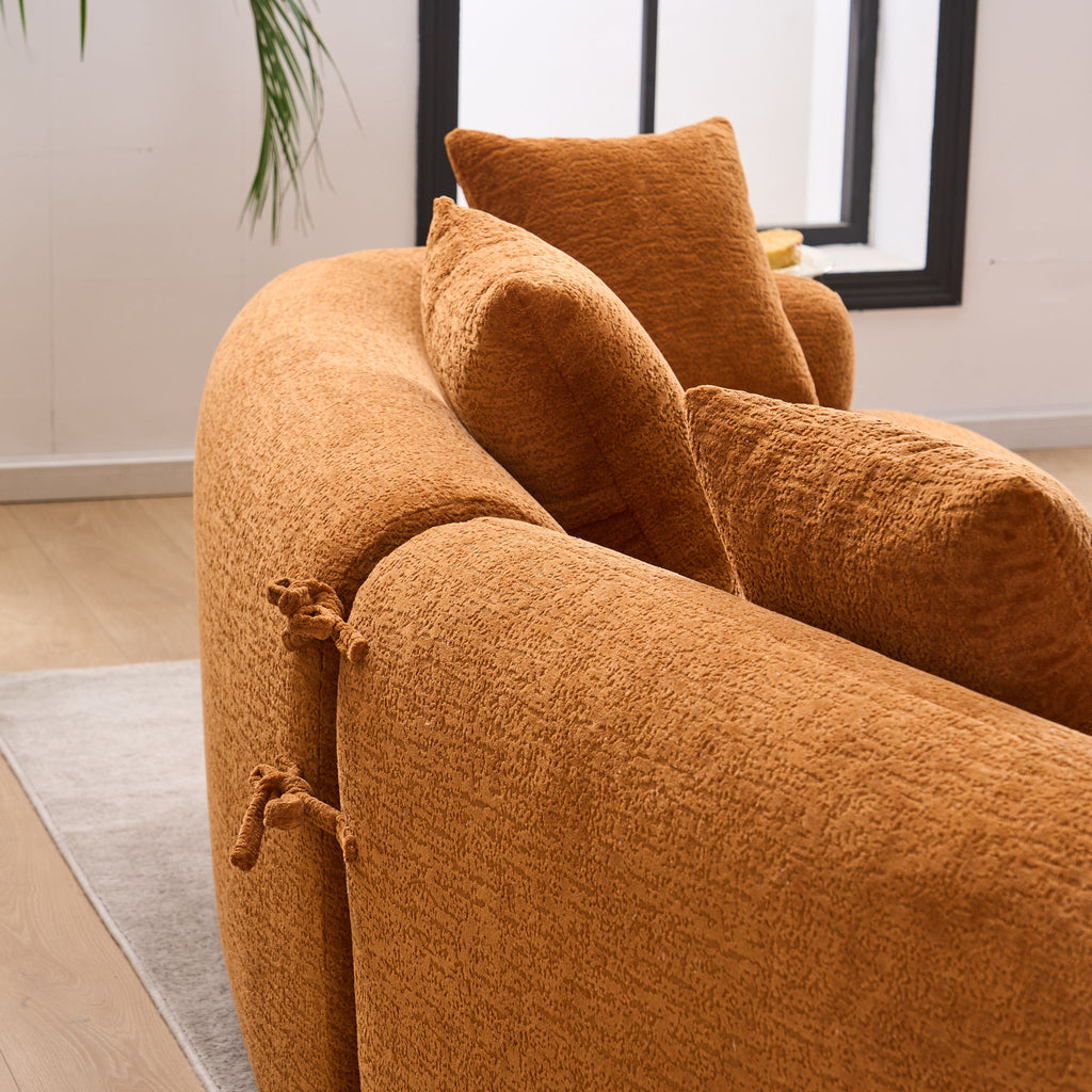 4 Seater Sofa With Fabric, 30D, 60 Hardness Full Sponge, 4 Pillow For Living Room, Home Furniture Sleeper Sectional Sofa For Apartment